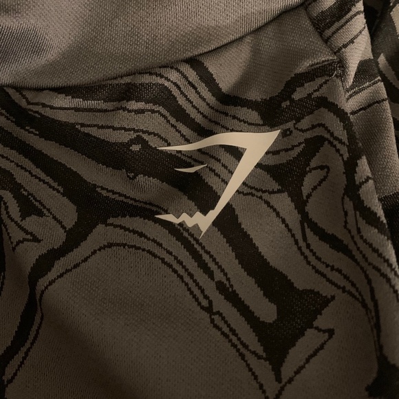 Gymshark GS Power Bottoms Black Gray Swirl High Waisted Pants Women's Medium M - Picture 8 of 12